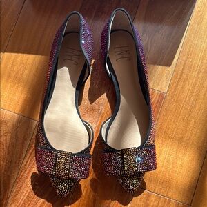 INC International Concepts Black Flats with Decorative Bows